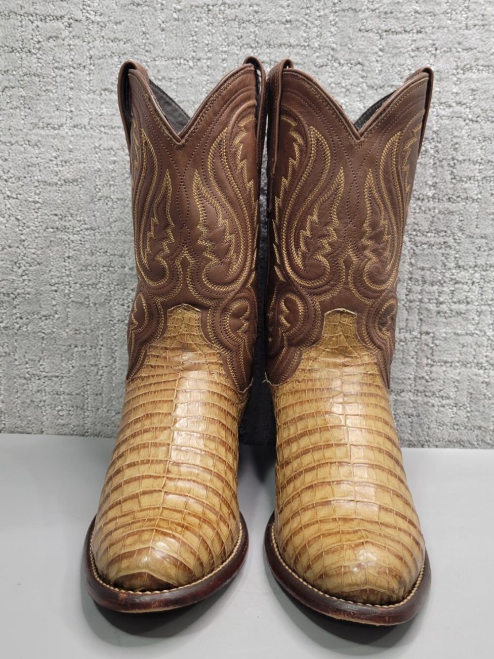 Tecovas the William Men's Size US 8.5D Pecan Caiman Cowboy Boots - Picture 4 of 13